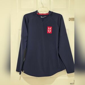 Under Armour Women's Softball Cage Jacket L Hooded Blue Loose